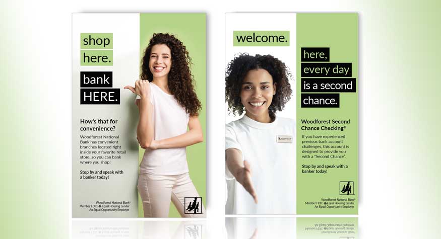 Woodforest marketing creative showing brand messaging